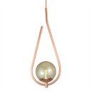 Ver imagem 1 de Lustre Pendente On Drop - Bronze com Globo de Vidro Âmbar