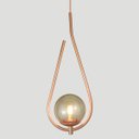Ver imagem 2 de Lustre Pendente On Drop - Bronze com Globo de Vidro Âmbar