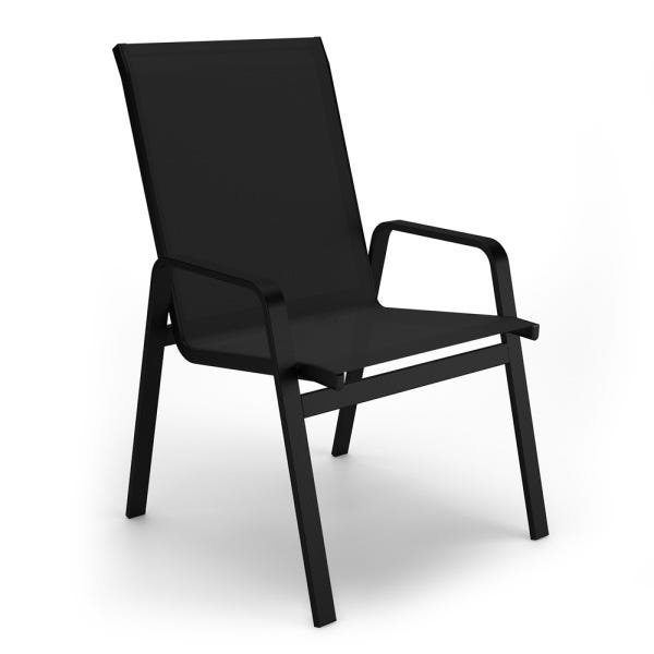 Jogo 2 Cadeiras Com Mesa Vidro Alumínio Preto Tela Preto - 3