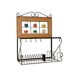 Paneleiro 60cm Artminas Artesanatos Rustico Artesanal Ferro E Madeira Preto E Marrom - 1