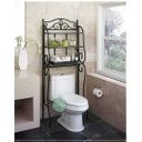 Ver imagem 4 de Prateleira Artesanal Artminas Sobre O Vaso Sanitário Em Ferro E Madeira Preto E Marrom Preto