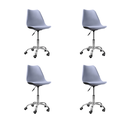 Ver imagem 1 de Cadeira Office Base Cromada Oficial com Rodízio Giratória Saarinen - Cinza - 4