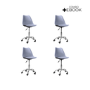 Ver imagem 2 de Cadeira Office Base Cromada Oficial com Rodízio Giratória Saarinen - Cinza - 4