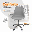 Ver imagem 4 de Cadeira Office Base Cromada Oficial com Rodízio Giratória Saarinen - Cinza - 4
