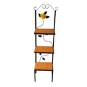 Ver imagem 2 de Prateleira de Chão 3 Andares Artminas Artesanatos Rustico Artesanal Ferro e Madeira Preto e Marrom