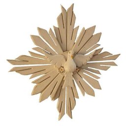Divino Espírito Santo Artminas Artesanatos Rustico Artesanal Madeira Resplendor Branco - 4