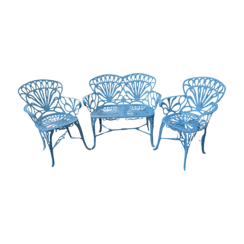 Conjunto de Jardim com Banco 2 Lugares e 2 Poltronas Primavera em Alumínio Unifer Móveis