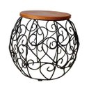 Ver imagem 1 de Banco Barril Arabesco Rústico Artminas Artesanatos Preto e Marrom