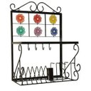 Ver imagem 1 de Paneleiro 50cm Artminas Artesanatos Rustico Artesanal Ferro E Madeira Preto E Marrom