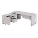 Ver imagem 5 de Mesa de Escritório Executiva com Armário Lateral e Caixa de Tomadas 3 Gavetas 200cm Corporate Cinza