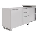 Ver imagem 4 de Mesa de Escritório Executiva com Armário Lateral e Caixa de Tomadas 3 Gavetas 200cm Corporate Cinza