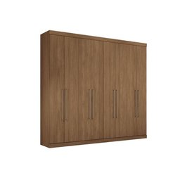 Guarda Roupa Casal 8 Portas e 4 Gavetas Master Vip 8.4 Castanha/off White - Santos Andirá - 5