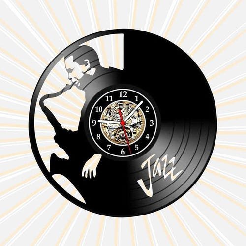Relógio Parede Saxofone Jazz Bandas Musica Vinil Lp Retrô - 1