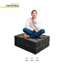 Ver imagem 4 de Puff Sala De Estar Grande 90x90cm Couro Preto
