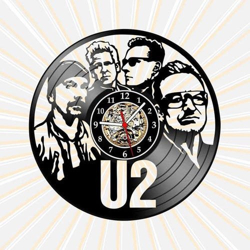 Relógio Parede U2 Bandas Rock Pop Musica Vinil Lp Decoração - 1