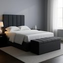 Ver imagem 5 de Recamier Calcadeira Bau 90 Cm Dalia Linho Chumbo Artte Chumbo