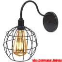 Ver imagem 3 de 2 Luminárias Arandela de Parede Aramada Globo Industrial Retro Preta Agp Ilumini Vintage
