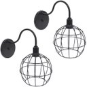 Ver imagem 1 de 2 Luminárias Arandela de Parede Aramada Globo Industrial Retro Preta Agp Ilumini Vintage