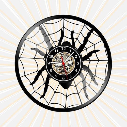 Relógio Parede Aranha Spider Bichos Nerd Geek Vinil Lp Arte - 1