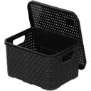 Ver imagem 7 de 4 X Caixa Organizadora Plástica Rattan 15 Litros com Tampa