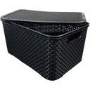 Ver imagem 1 de 4 X Caixa Organizadora Plástica Rattan 15 Litros com Tampa