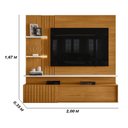 Ver imagem 2 de Painel Bancada Suspensa com Led 3 Portas Atena - Cinamomo/off White