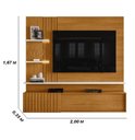 Ver imagem 2 de Painel Bancada Suspensa com Led 3 Portas Atena - Cinamomo/off White