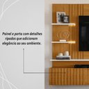 Ver imagem 6 de Painel Bancada Suspensa com Led 3 Portas Atena - Cinamomo/off White