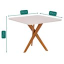 Ver imagem 5 de Mesa Jantar Quadrada 0,95 X 0,95 Cacau com Vidro Madeira/off White