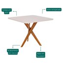 Ver imagem 4 de Mesa Jantar Quadrada 0,95 X 0,95 Cacau com Vidro Madeira/off White