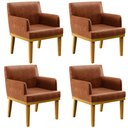 Ver imagem 1 de Kit 4 Poltronas Decorativas Para Sala De Estar E Recepção Beatriz W01 Couríssimo Camel - Lyam