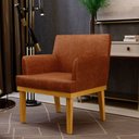 Ver imagem 3 de Kit 4 Poltronas Decorativas Para Sala De Estar E Recepção Beatriz W01 Couríssimo Camel - Lyam