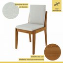 Ver imagem 6 de Conjunto 2 Cadeiras Lady em Madeira Maciça Nesher Móveis Mel Natural-linho Off White