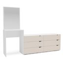 Ver imagem 2 de Cômoda Penteadeira 6 Gavetas com Espelho Porto Bege/Creme/Branco