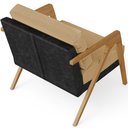 Ver mais imagens de Kit 02 Poltronas Decorativas Sala Estar Pietra L02 Couríssimo Preto Linho Bege Escuro - Lyam Decor