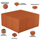Ver imagem 3 de Puff Decorativo para Sala de Estar Quadrado Milano 90x90cm W01 Tecido Terracota - Lyam Decor