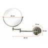 Espelho de Aumento Redondo Cromado de Parede para Banheiro Dupla Face Haste Articulada - 3