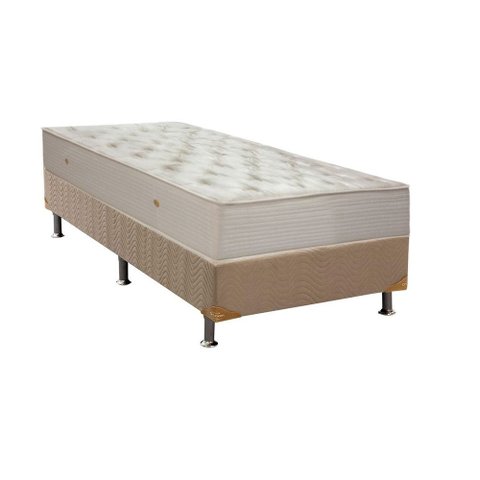 Cama Box Solteiro Ortobom Colchão Ortobom Molas Multilastic Orthotel Superluxo + Nobuck Bege 88