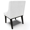 Ver imagem 6 de Kit 3 Cadeiras Decorativas Sala de Jantar Base Fixa de Madeira Firenze PU Branco Brilho/Preto G19 -