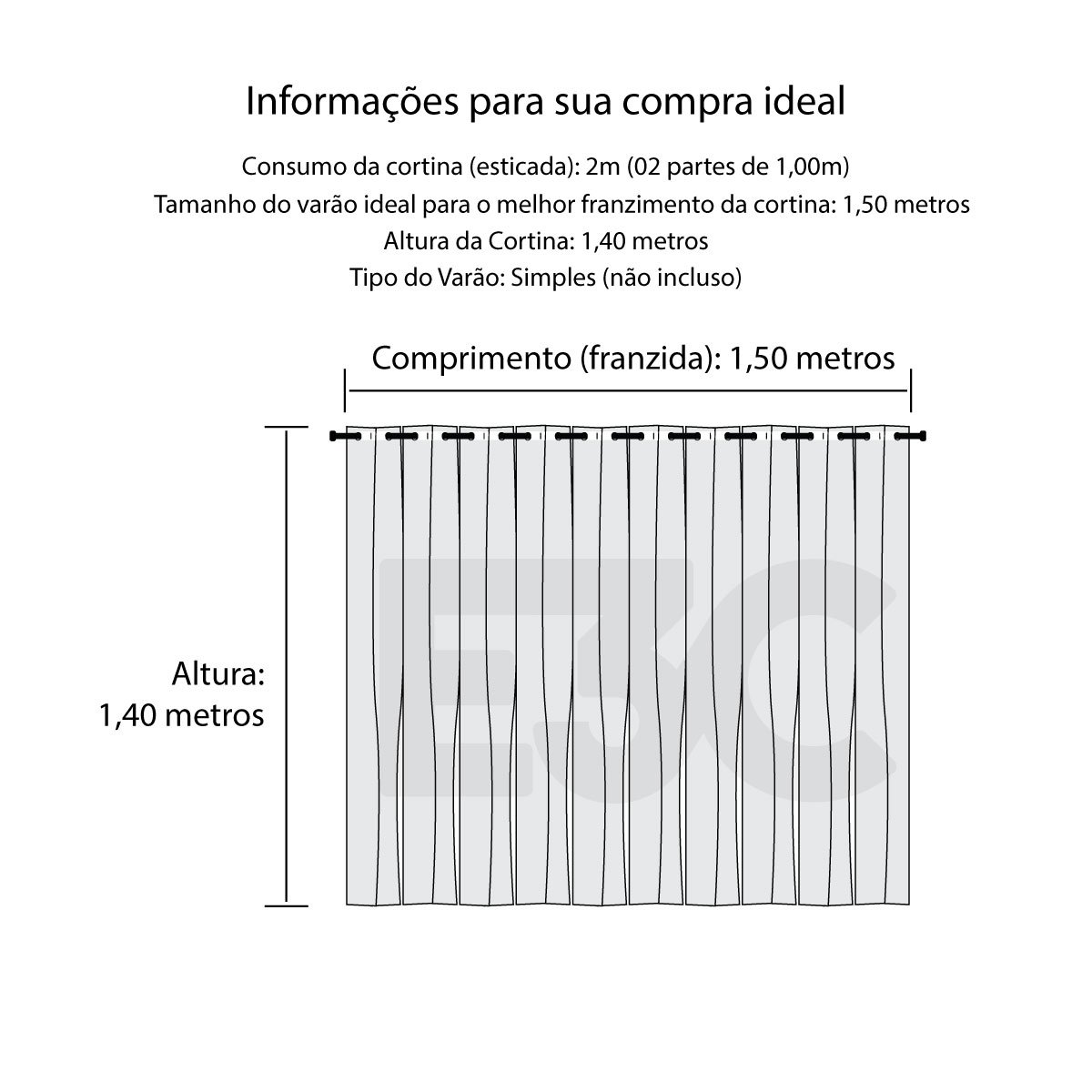 Cortina Blackout Blecaute Com Voil Xadrez 2,80x1,40m Cinza