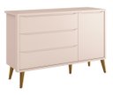 Ver imagem 1 de Cômoda Sapateira Théo New Rosa Fosco com Madeira - MoveisAqui
