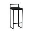 Ver imagem 3 de Kit 2 Banquetas Altas Em Aço Preto Assento Preto Preto