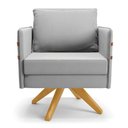 Ver imagem 6 de Kit 01 Namoradeira 02 Lugares e 02 Poltronas Mari Suede Cinza Base de Madeira Ma30 - D'Rossi