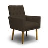 POLTRONA DECORATIVA NINA RETRO SUEDE MARROM - MEU LAR DECOR - 2