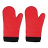Par de Luva Termica Cozinha De Silicone Revestida Tecido Longa Vermelha - Vermelho - 1