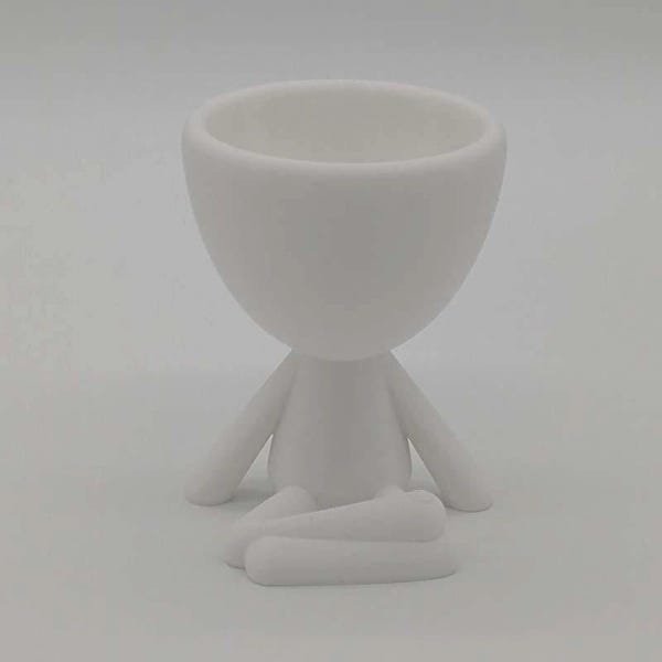 Kit Com 3 Vasos Decorativos Bonequinho Plant - Cor Branco - 4