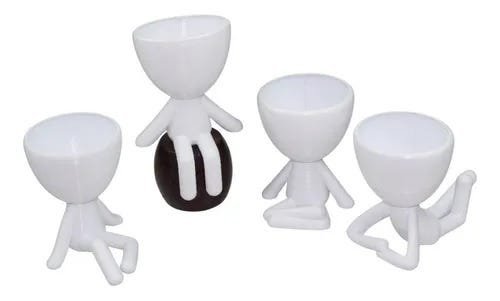 Kit Com 4 Vasos Big Brother Brasil Bob Plants - Branco - 2