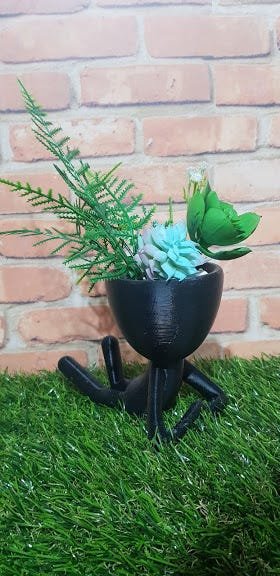 Kit Com 3 Vasos Decorativos Robert Plant - Cor Preto - 3
