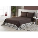 Ver imagem 1 de Kit Colcha Cama Casal Queen Vitória 3 Peças Babado Marrom
