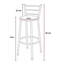 Ver imagem 3 de Jogo 3 Banqueta Alta para Cozinha Ratan Preta Retro